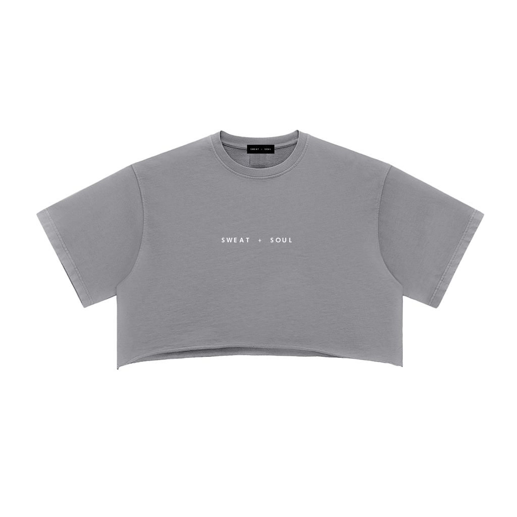 Snow Washed Raw Edge Crop Top