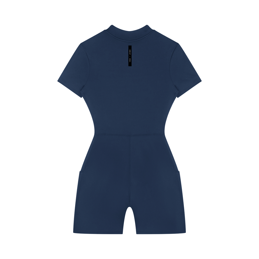 Women's Quarter-Zip Short Sleeve Romper