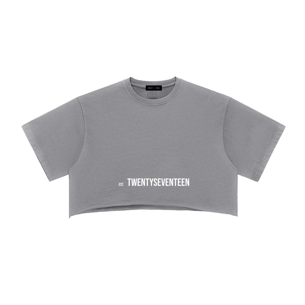 Snow Washed Raw Edge Crop Top