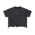 Vintage Wash Boxy Distressed Hem T-Shirt