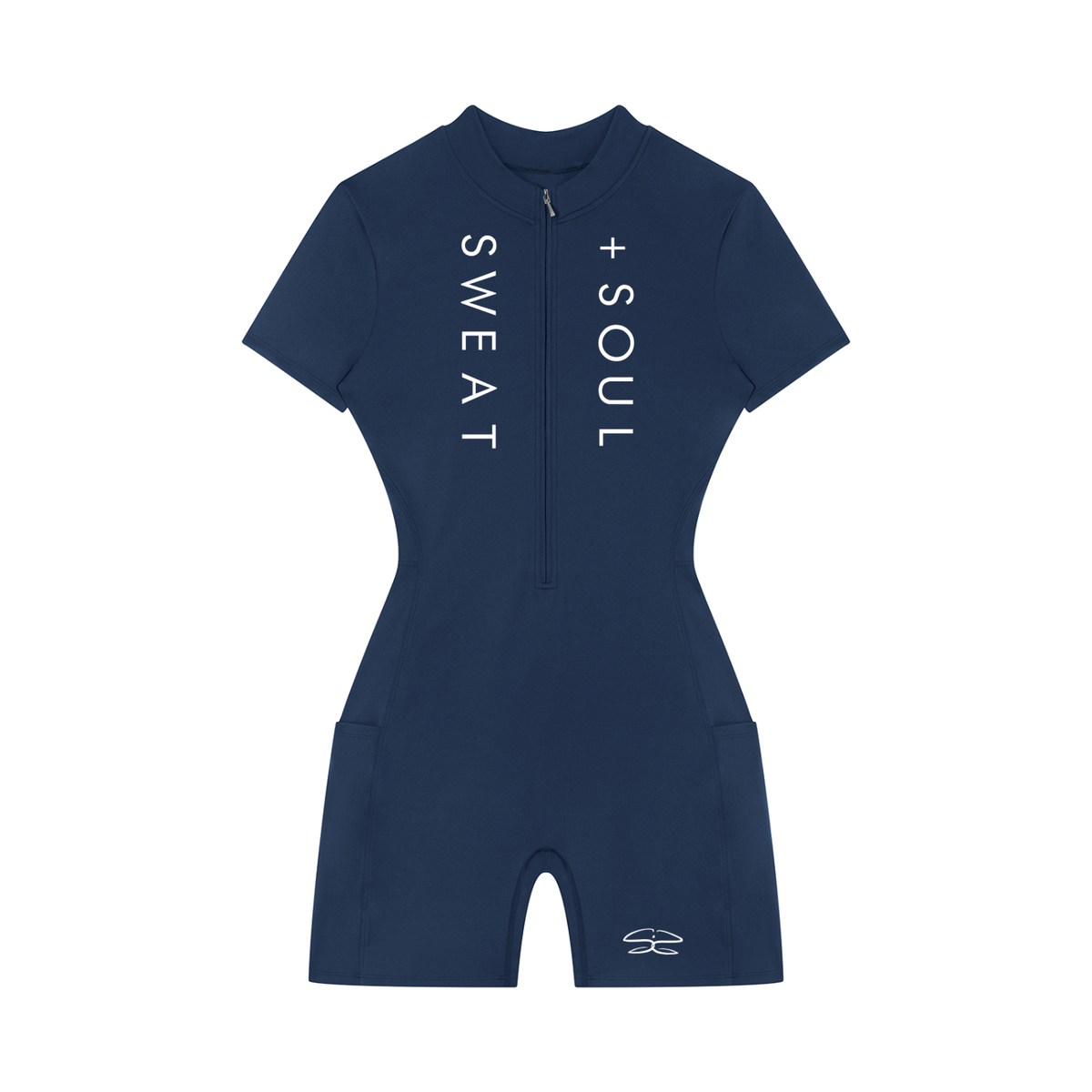 Women's Quarter-Zip Short Sleeve Romper