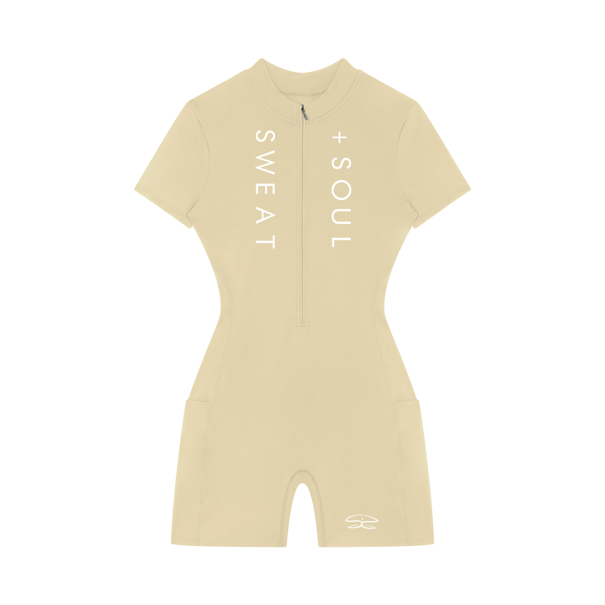 Women's Quarter-Zip Short Sleeve Romper