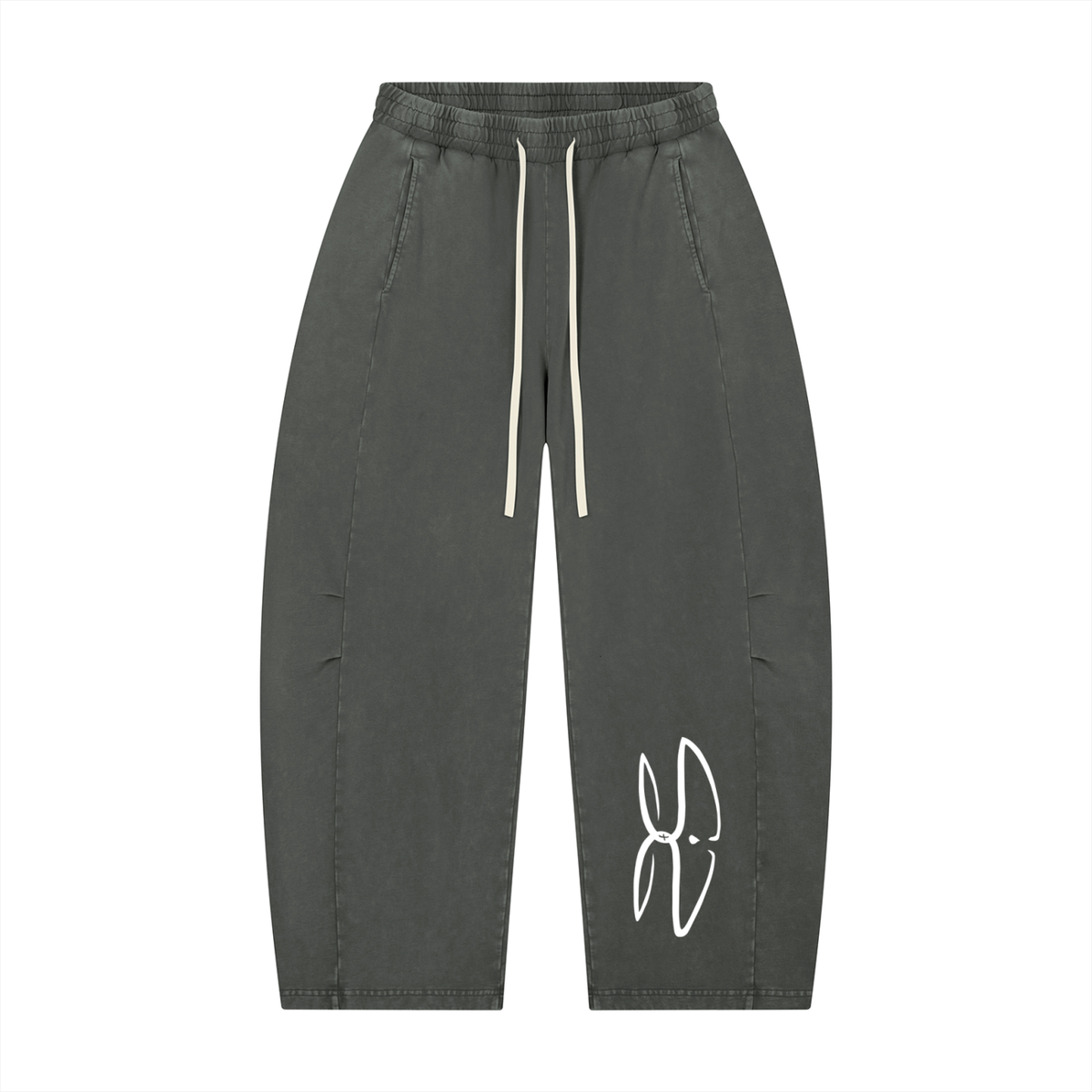 Unisex Mineral Wash Barrel Leg Pants