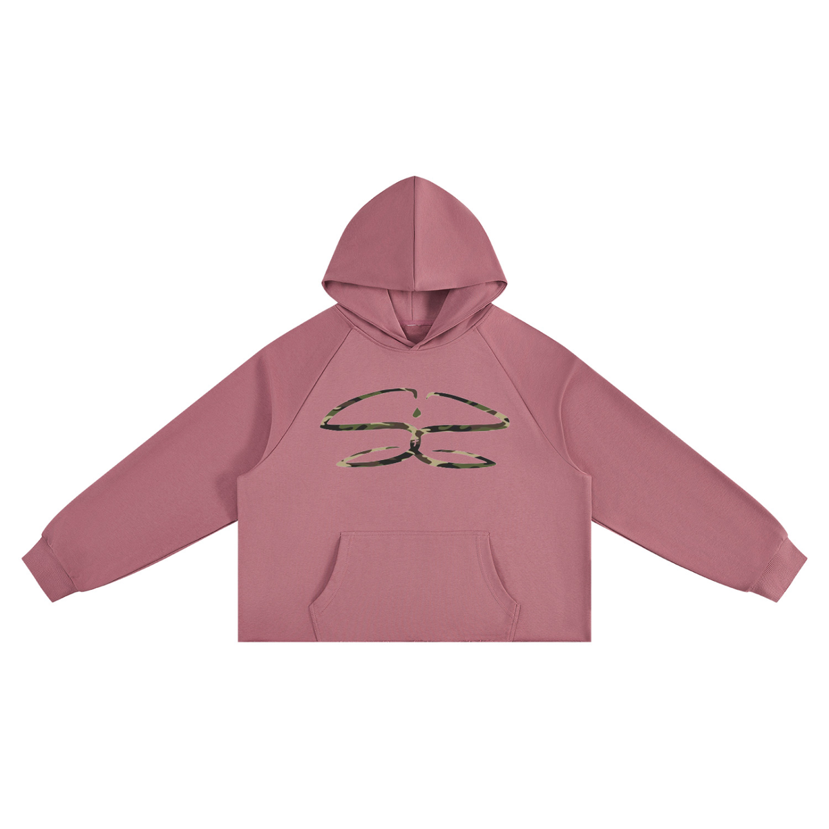 Unisex Vintage Wash Raw Edge Boxy Hoodie