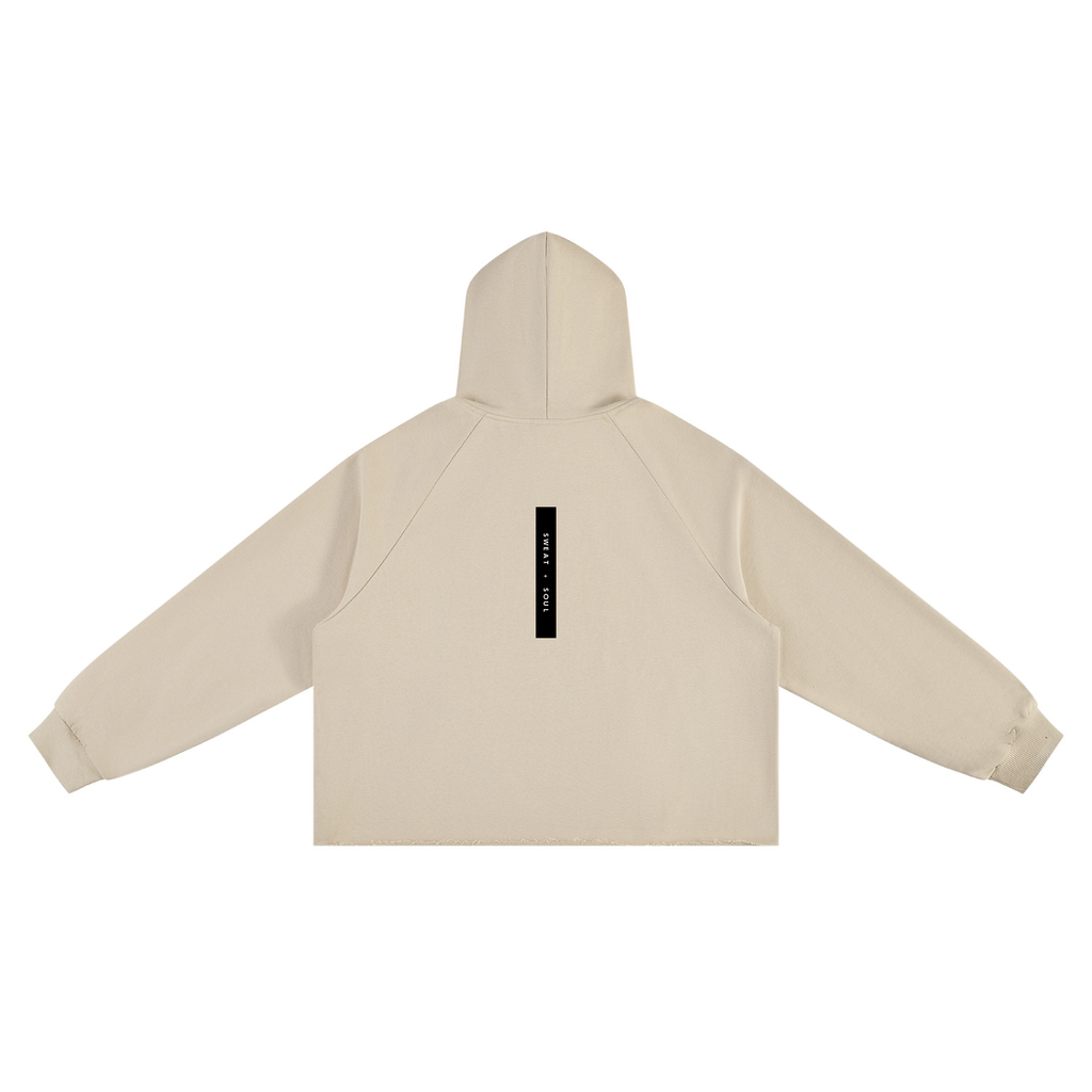 Unisex Vintage Wash Raw Edge Boxy Hoodie