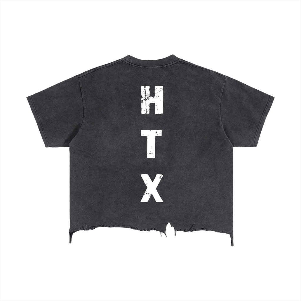 Vintage Wash Boxy Distressed Hem T-Shirt