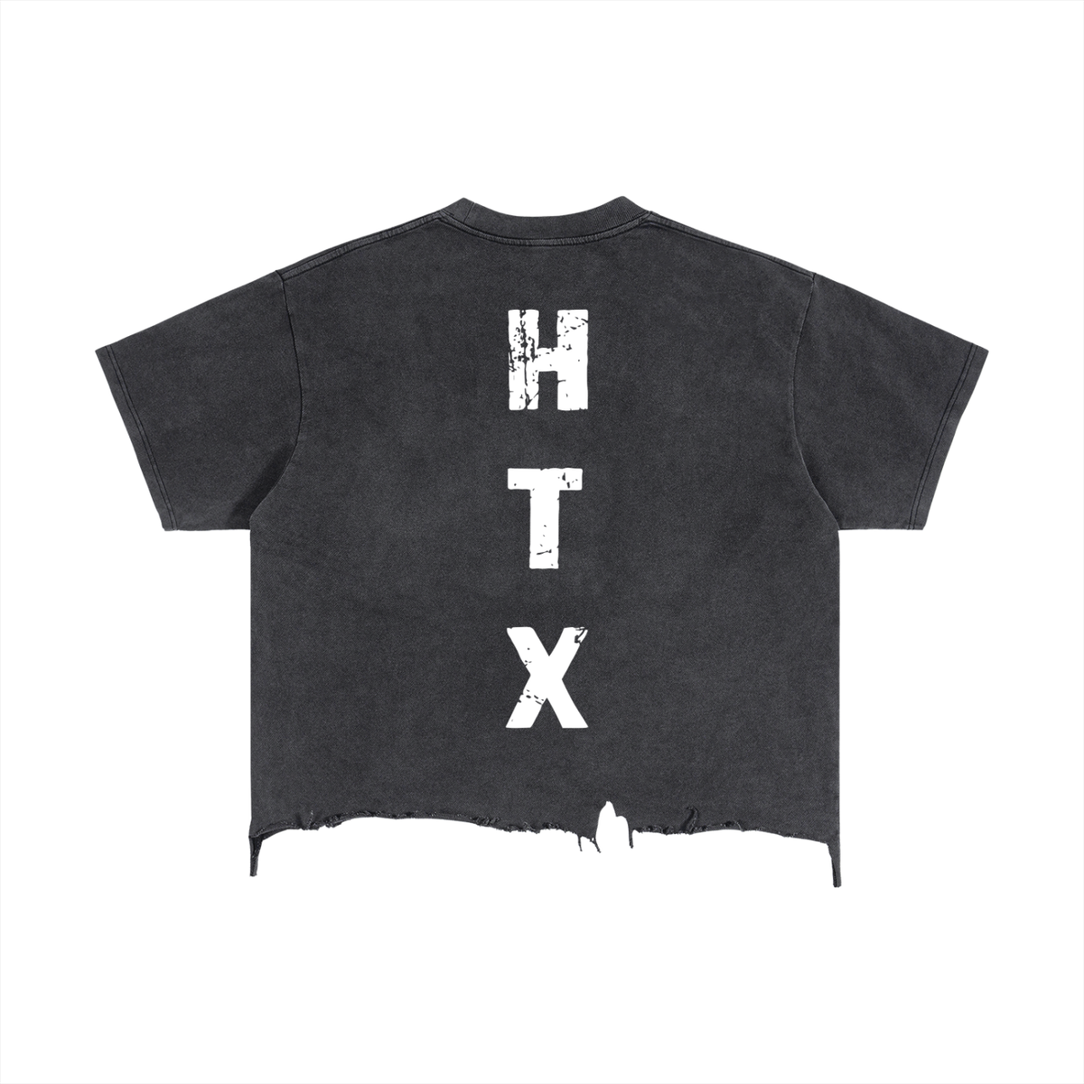 Vintage Wash Boxy Distressed Hem T-Shirt