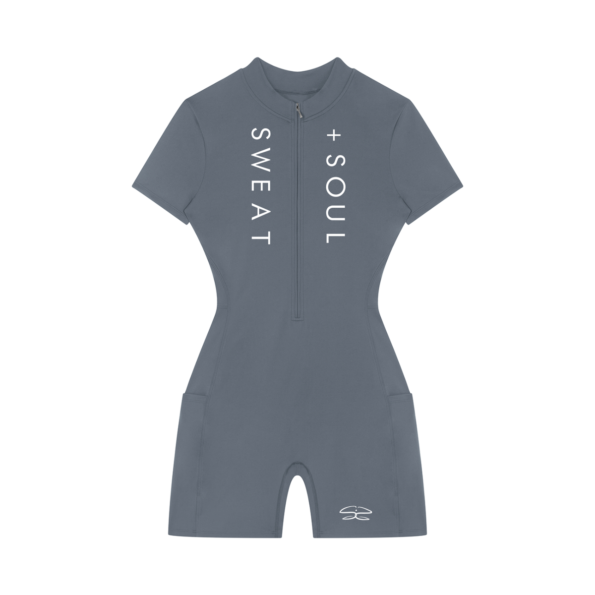 Women's Quarter-Zip Short Sleeve Romper