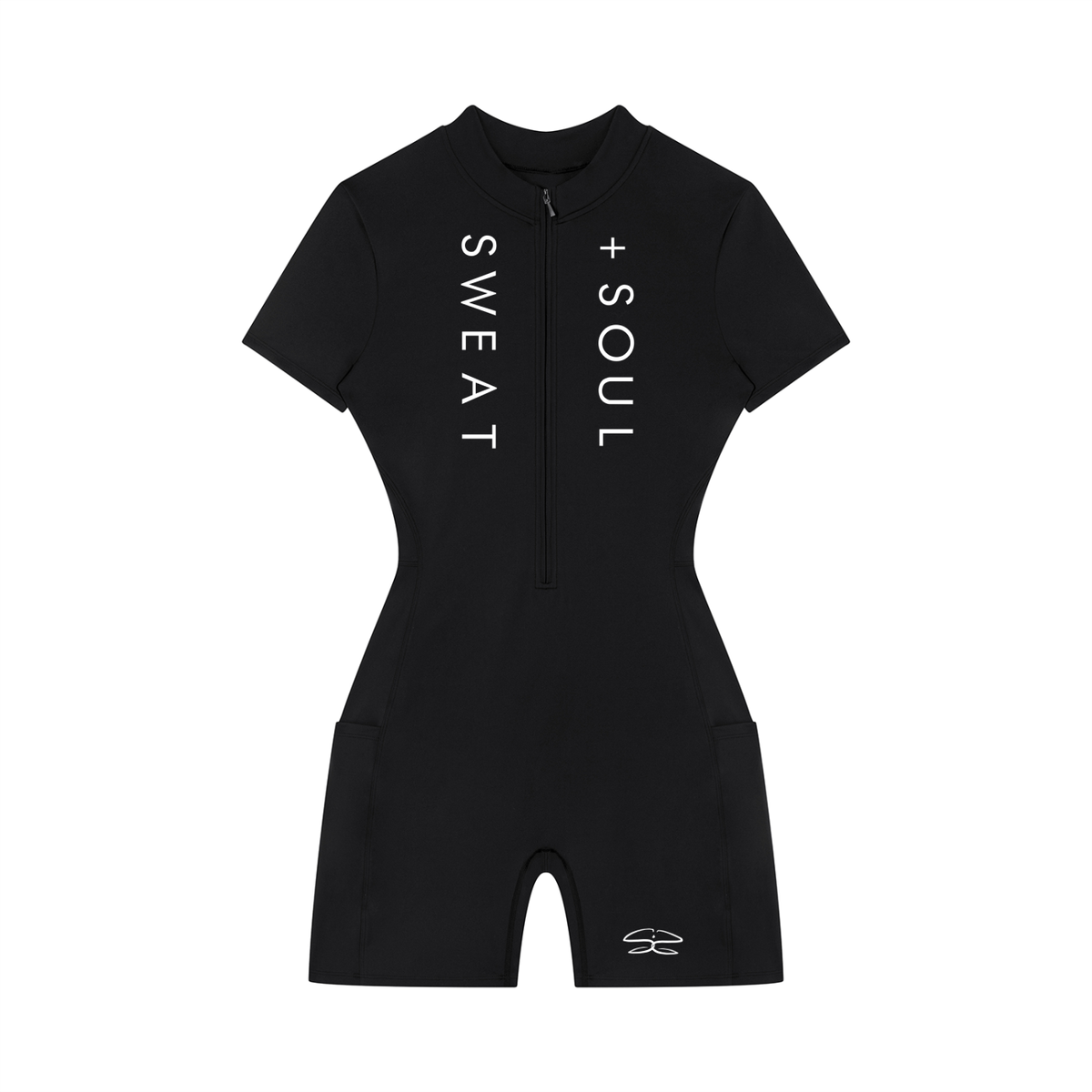 Women's Quarter-Zip Short Sleeve Romper