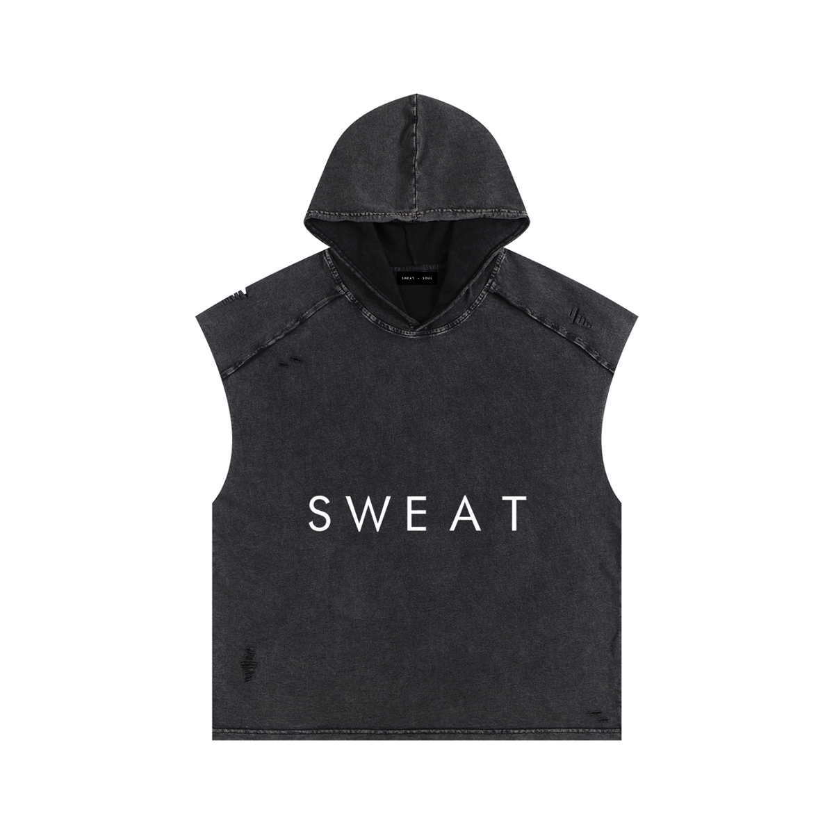 Snow Washed Boxy Hooded Tank Top