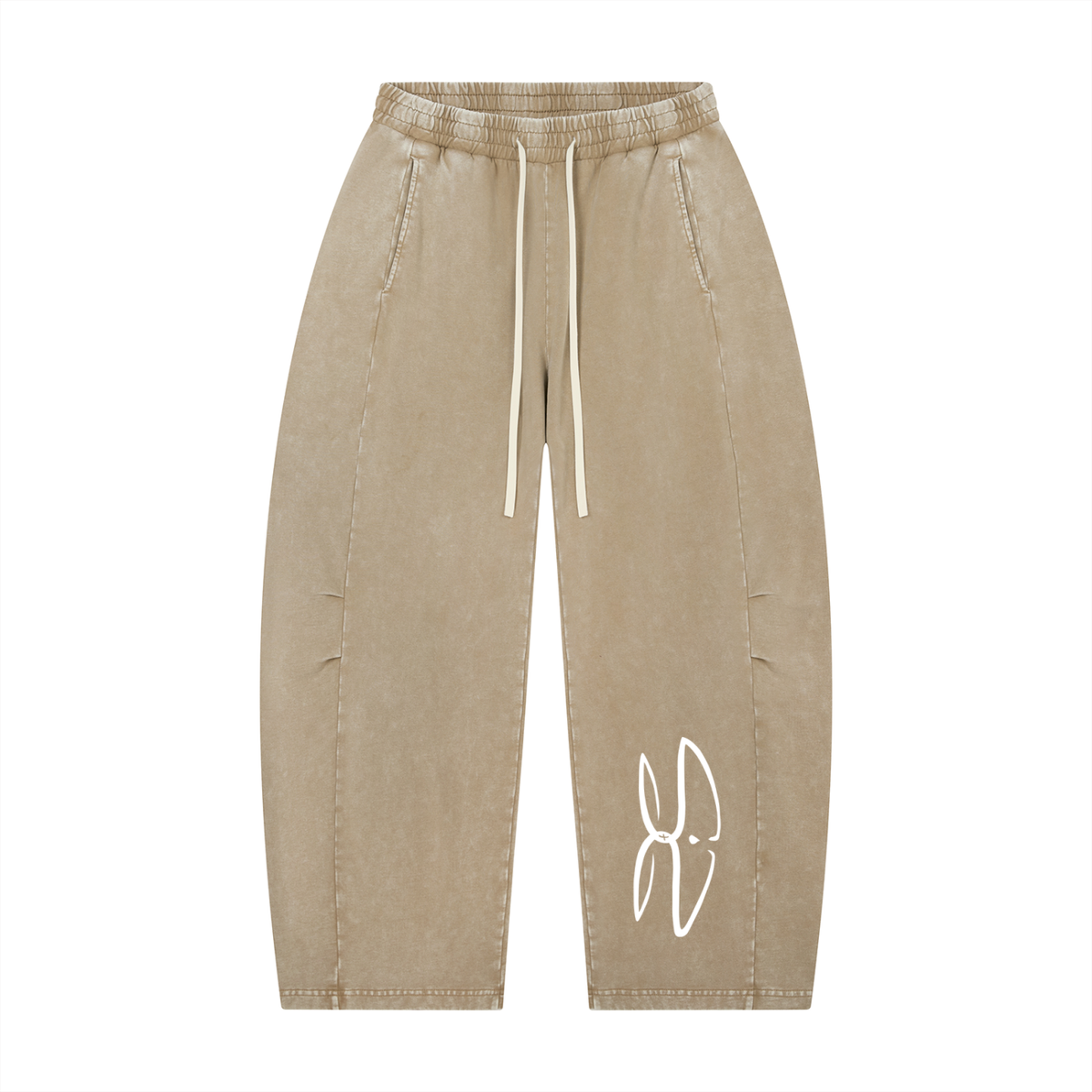 Unisex Mineral Wash Barrel Leg Pants