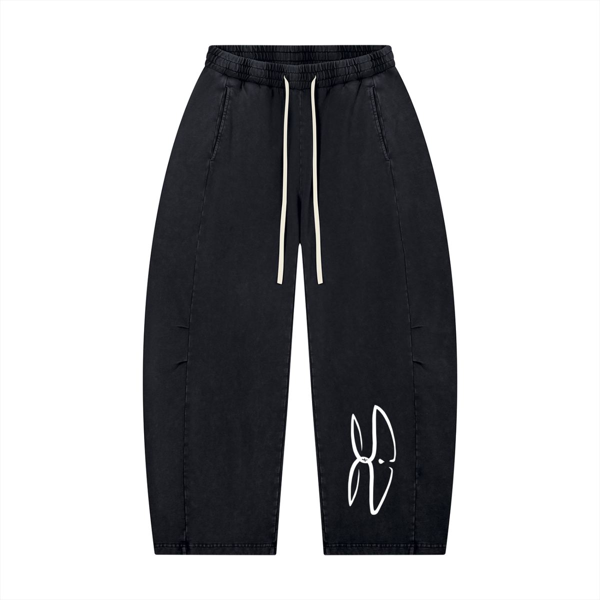 Unisex Mineral Wash Barrel Leg Pants