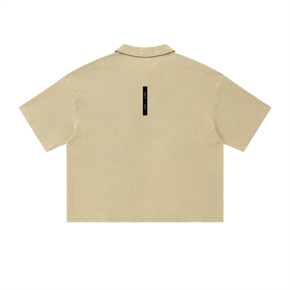 Unisex Vintage Wash Waffle Boxy Polo Shirt