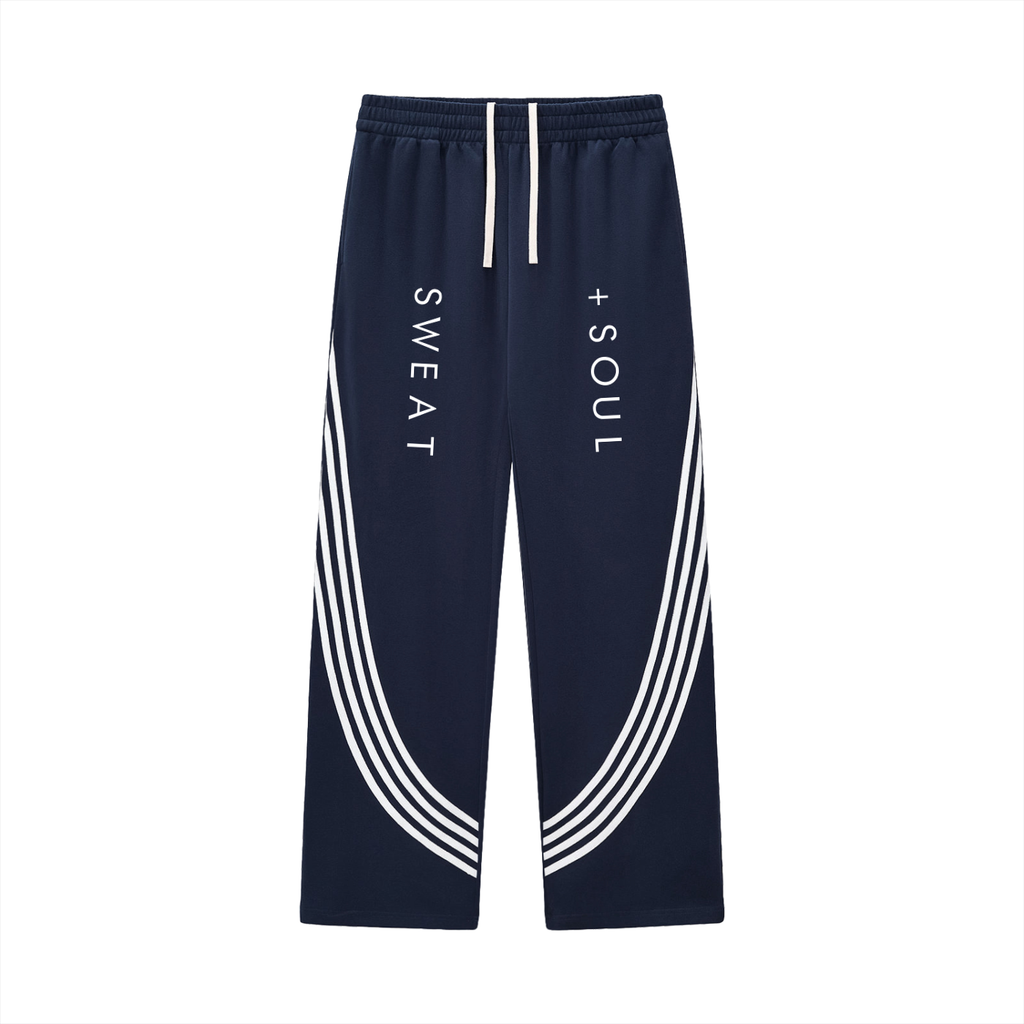 Curved Stripe Straight Sweatpants