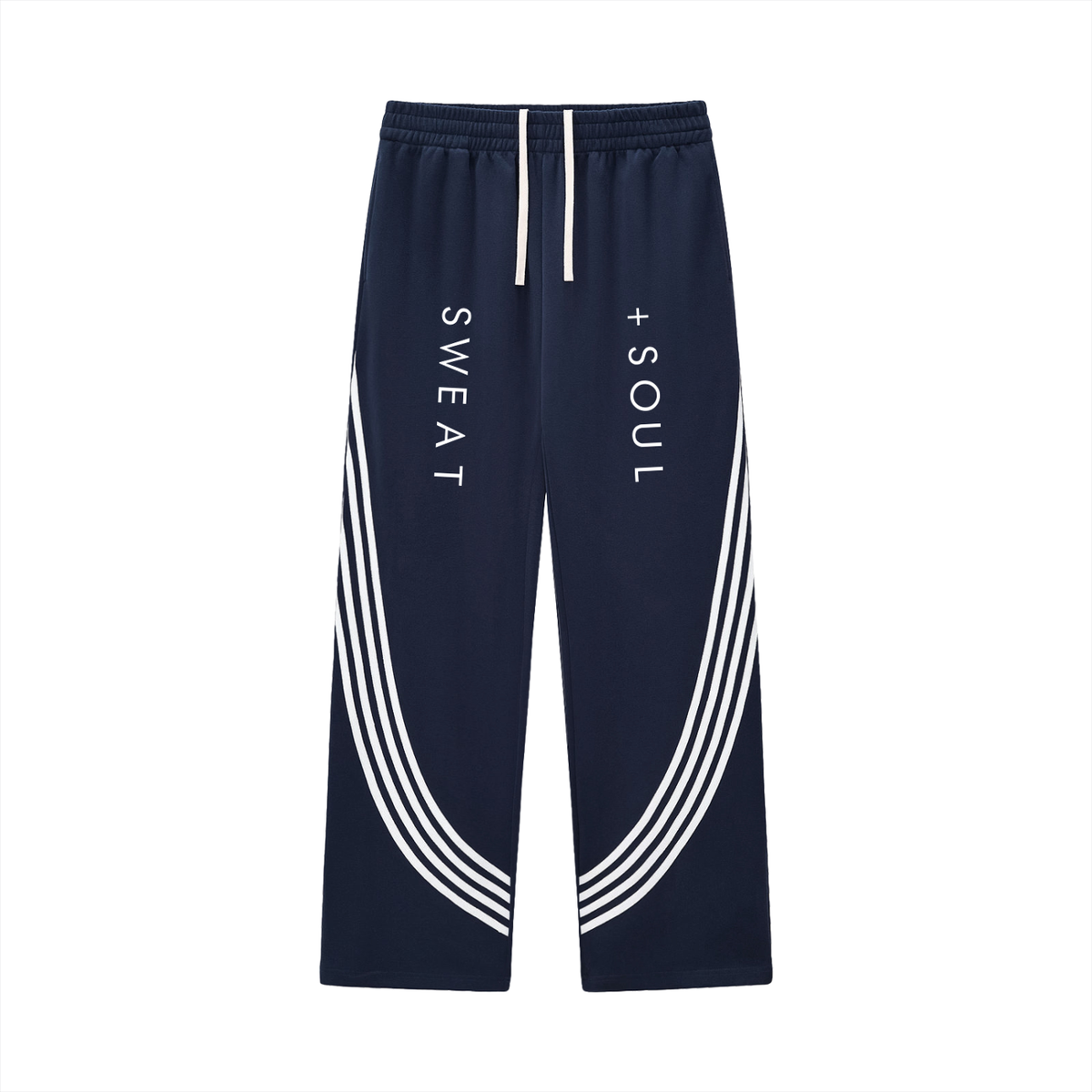 Curved Stripe Straight Sweatpants