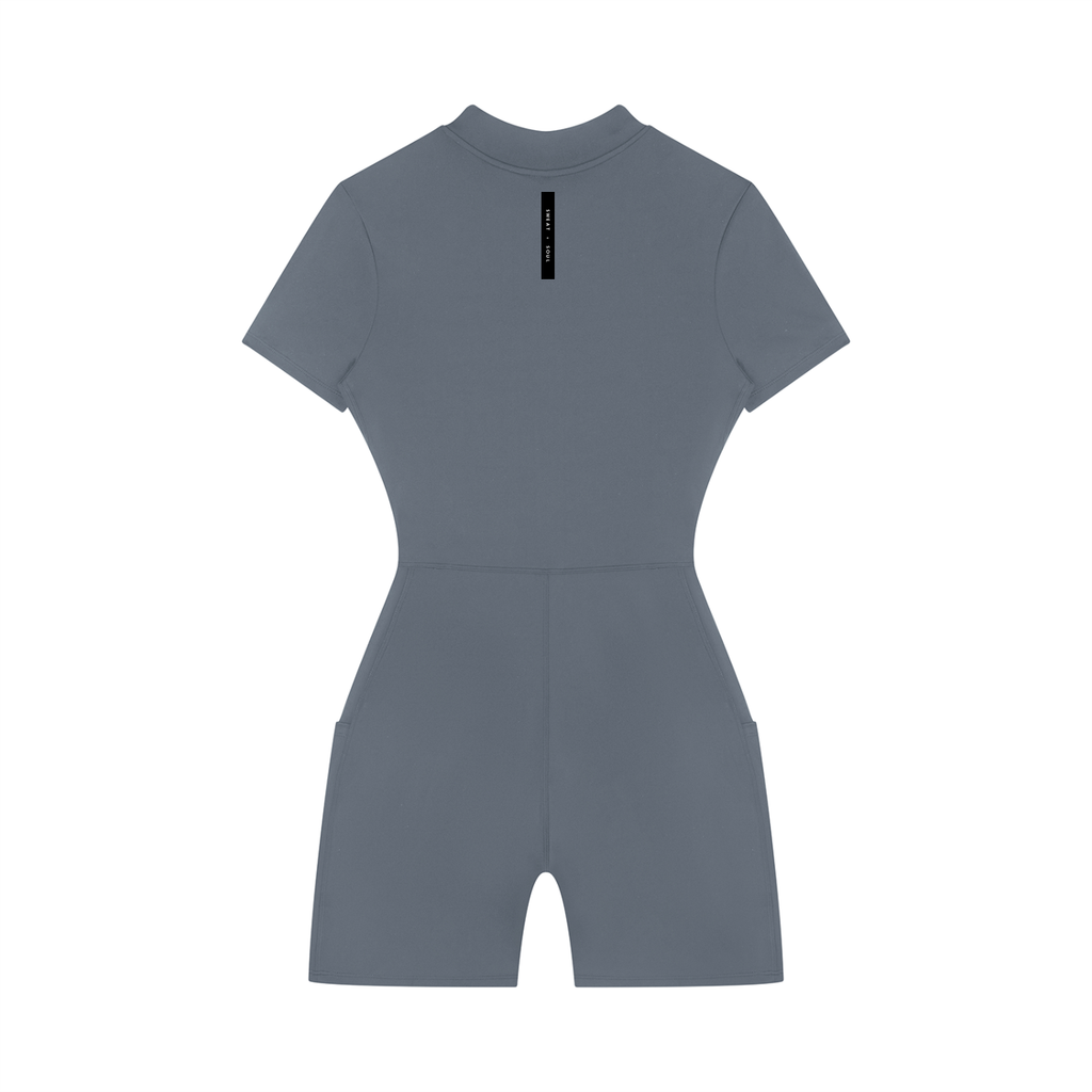 Women's Quarter-Zip Short Sleeve Romper