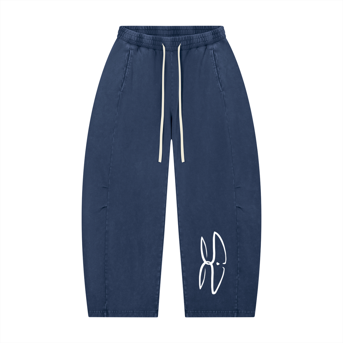 Unisex Mineral Wash Barrel Leg Pants
