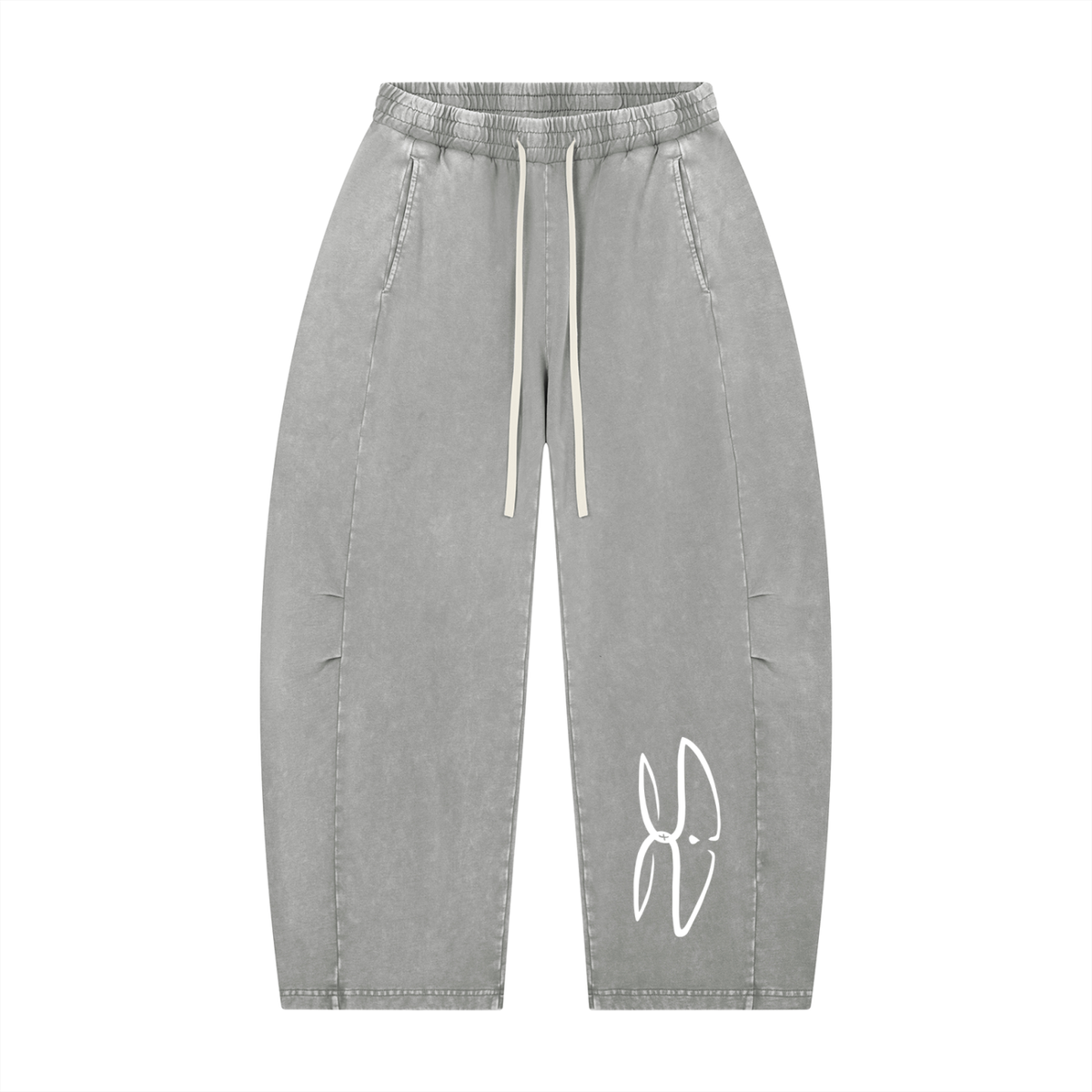 Unisex Mineral Wash Barrel Leg Pants